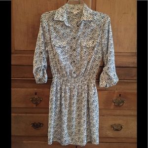 White and navy BCBG dress